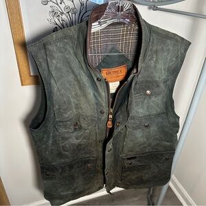Outback Trading Company Men’s Large Overlander Flannel Lined Oilskin Waxed Vest